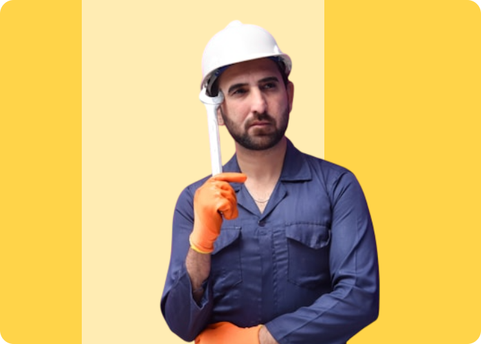 Plumber working on sink